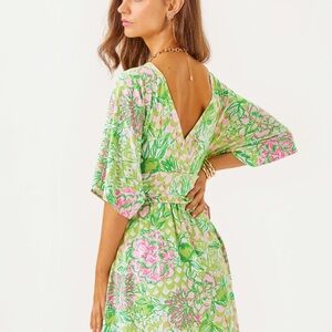 Lilly Pulitzer Parigi Knit Skort Romper in the 'Fauna Green Lime “Feeling Good”
